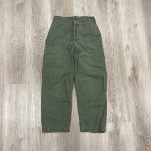Vintage 60s-70s OG107 Button-Fly Fatigue Pants OD Army Pants 25x25 US Army M-88